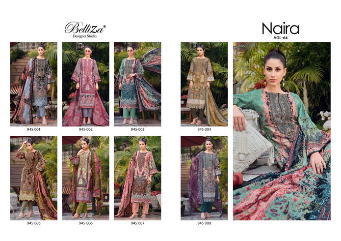 Naira Vol 64 By Belliza Printed Cotton Dress Material Wholesale Market In Surat
